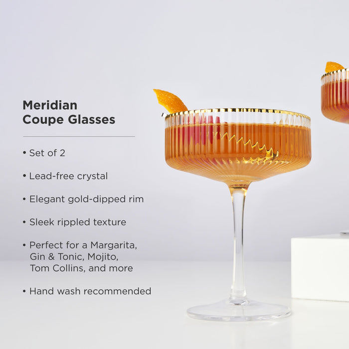 Meridian Crystal Coupe Glasses Set of 2