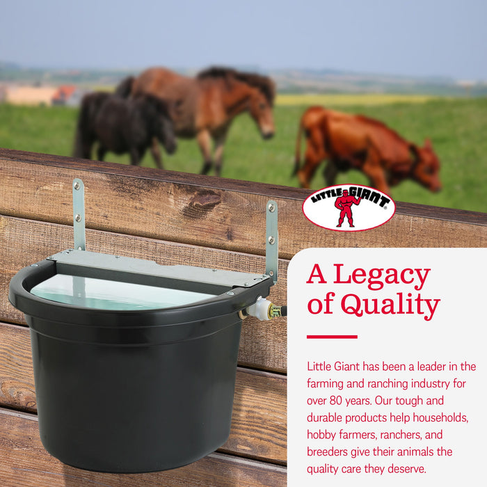 Little Giant FW16MTLBLACK 4 Gal. Float Controlled Waterer Livestock Water Trough