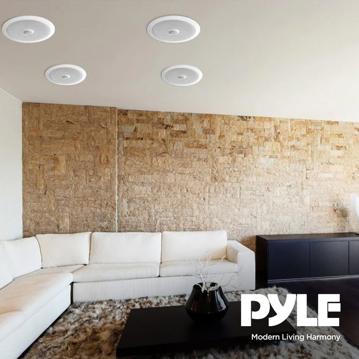 Pyle Home PDIC Series 8" 250W Round Flush Mount Wall Ceiling Speakers (4 Pack)