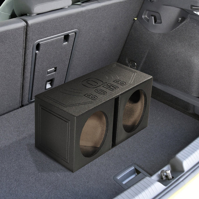 Q Power QBOMB10V Dual 10 Inch Vented Port Subwoofer Sub Box w/ Bedliner Spray