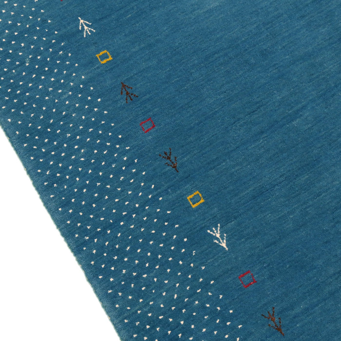 Light Blue Contemporary Gabbeh Border Design Hand Loomed Wool Area Rug