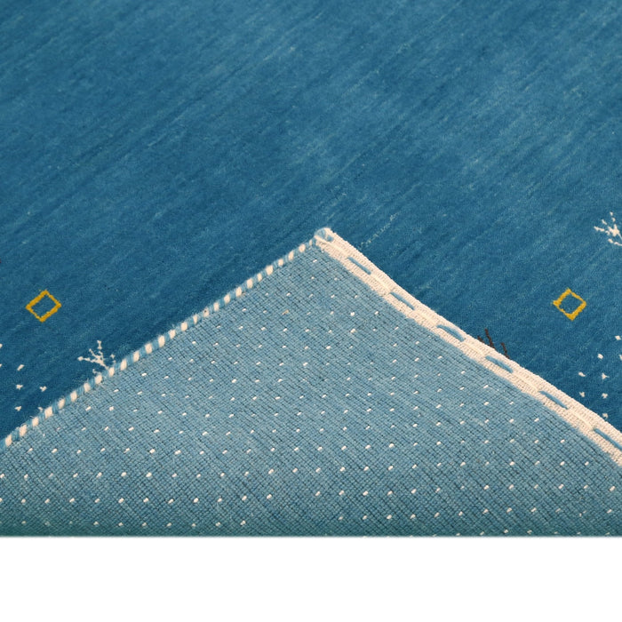 Light Blue Contemporary Gabbeh Border Design Hand Loomed Wool Area Rug