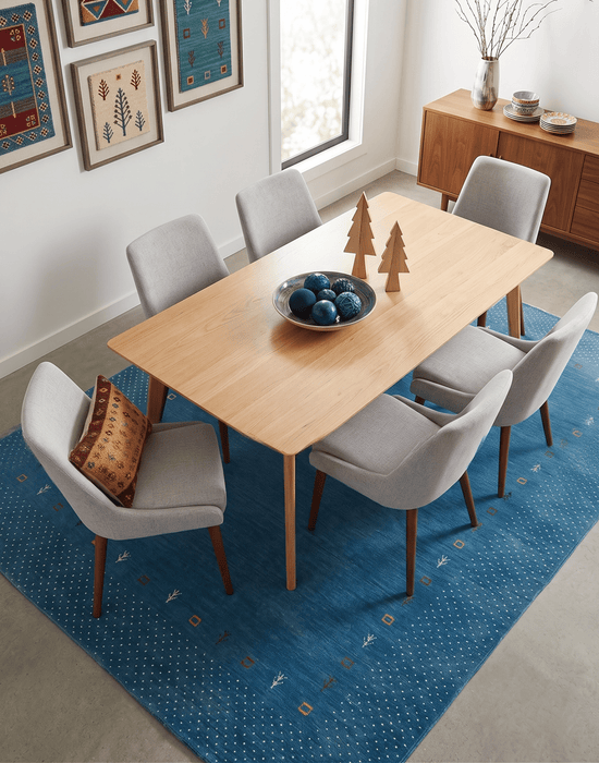Light Blue Contemporary Gabbeh Border Design Hand Loomed Wool Area Rug