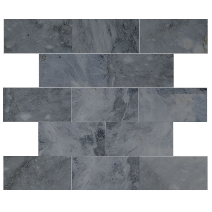 Luna Sky Gray Marble Tiles Polished Floor and Wall Tile - Belair Collection