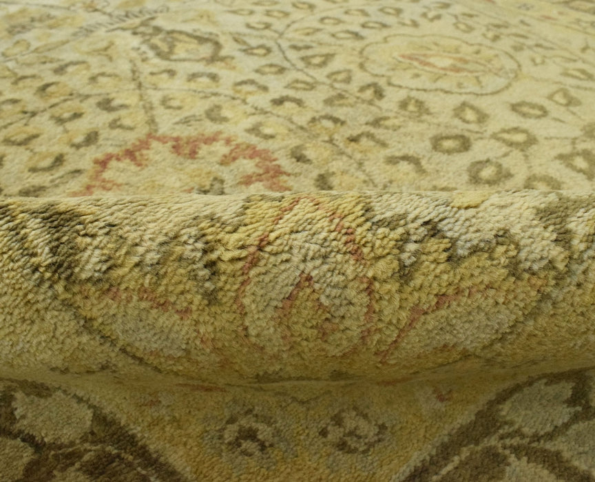 Luxury Antique Camel and Brown Floral Wool Area Rug | TUF29