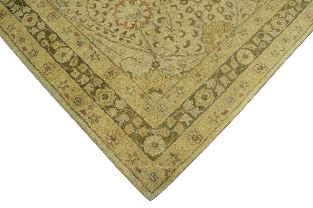 Luxury Antique Camel and Brown Floral Wool Area Rug | TUF29