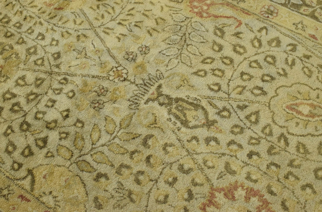 Luxury Antique Camel and Brown Floral Wool Area Rug | TUF29