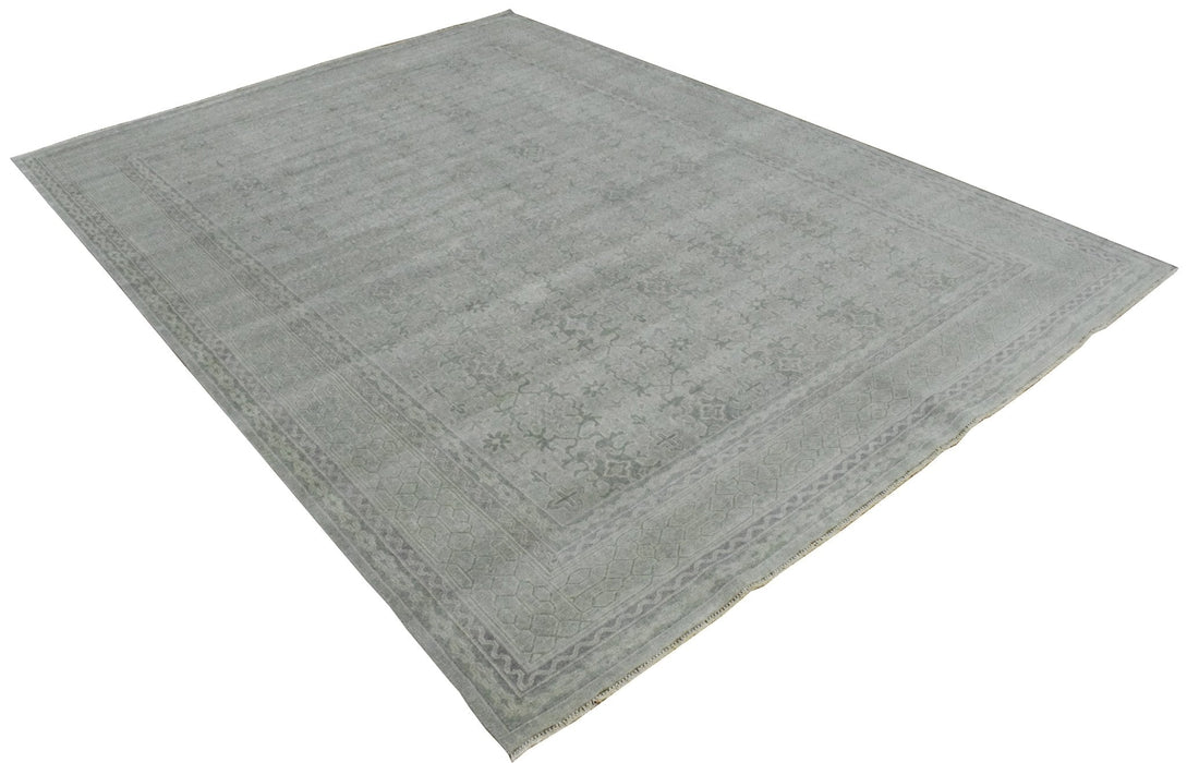 Luxury Hand knotted Wool 8x10 Gray Area Rug  | EMP4