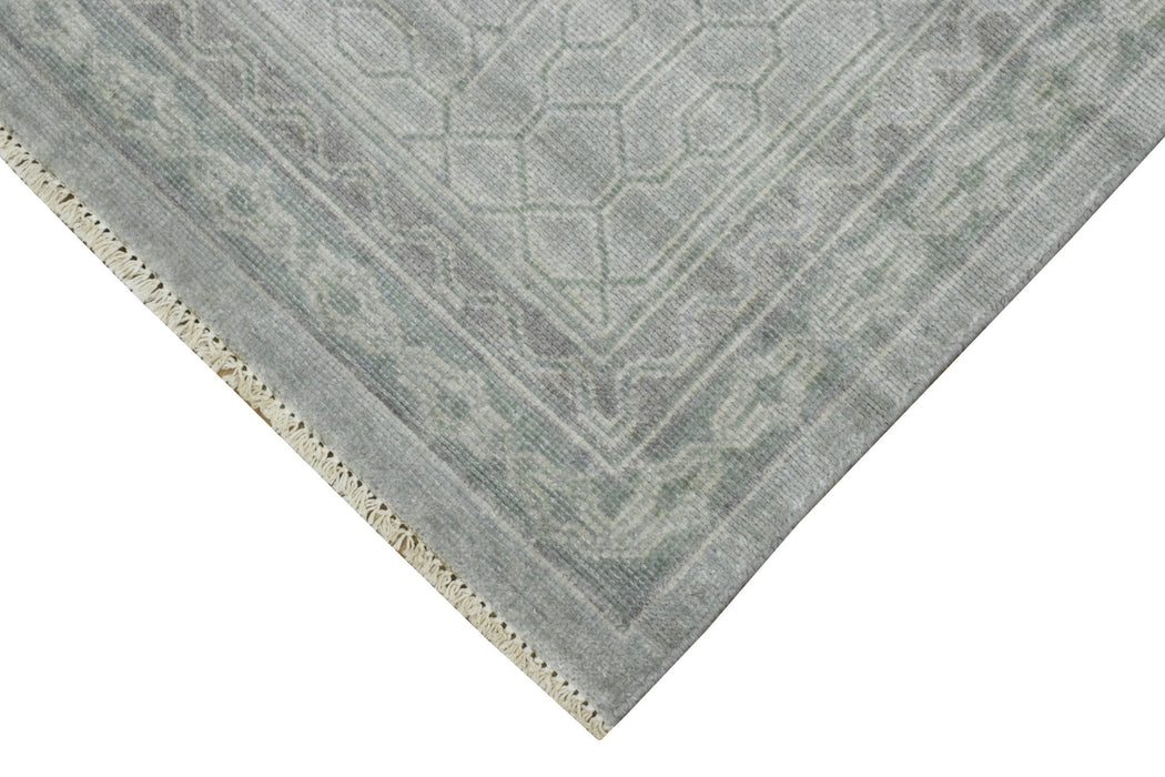 Luxury Hand knotted Wool 8x10 Gray Area Rug  | EMP4
