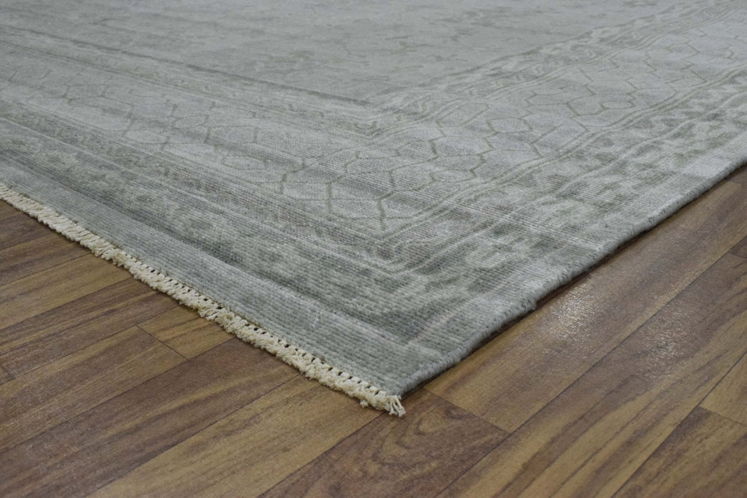 Luxury Hand knotted Wool 8x10 Gray Area Rug  | EMP4