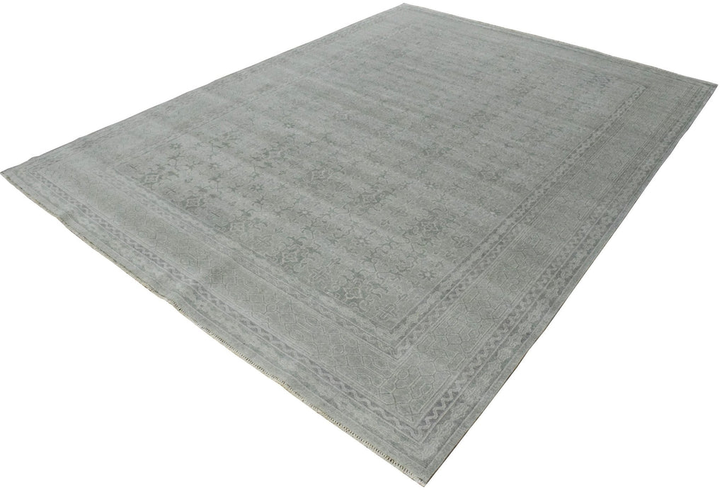 Luxury Hand knotted Wool 8x10 Gray Area Rug  | EMP4