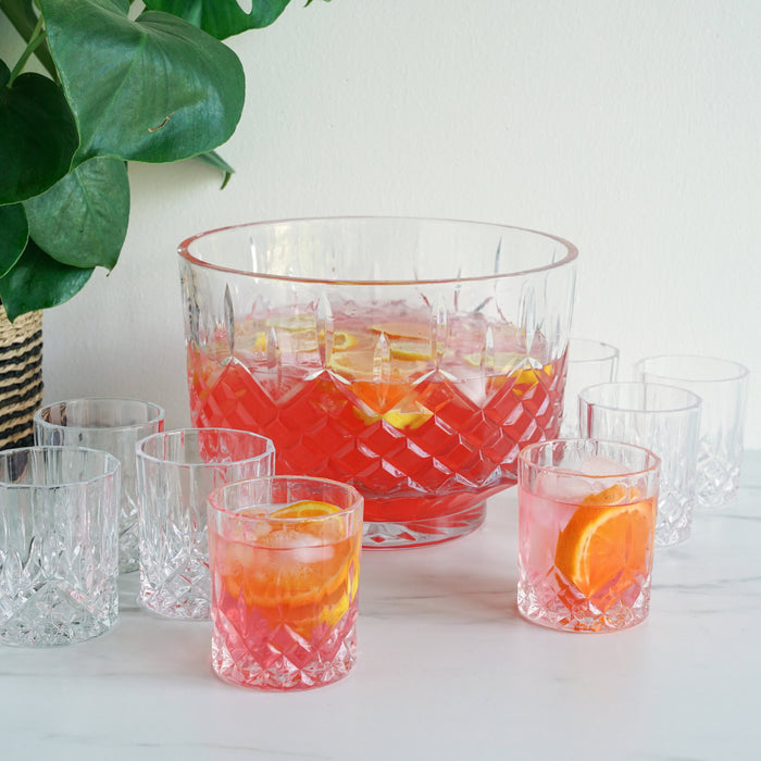 Admiral Crystal Punch Bowl and Tumbler Set