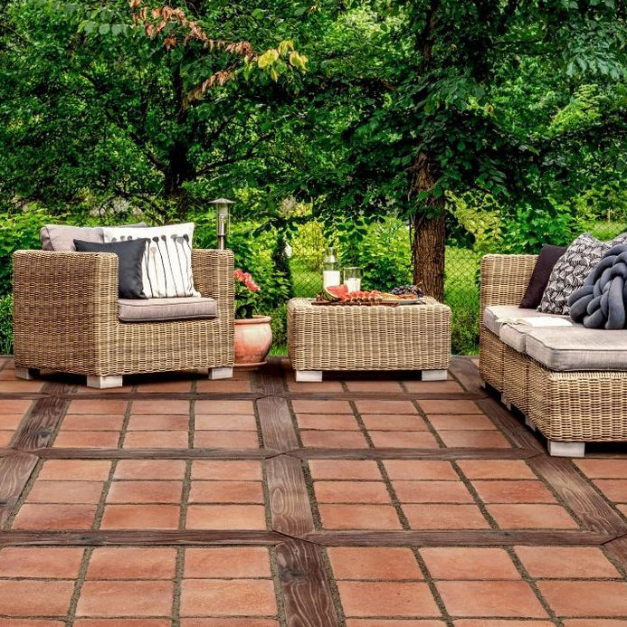Isola 10 Dark Cotto Red Manufactured Stone Pavers 3/4" Thick F04DC - Livfloors Collection