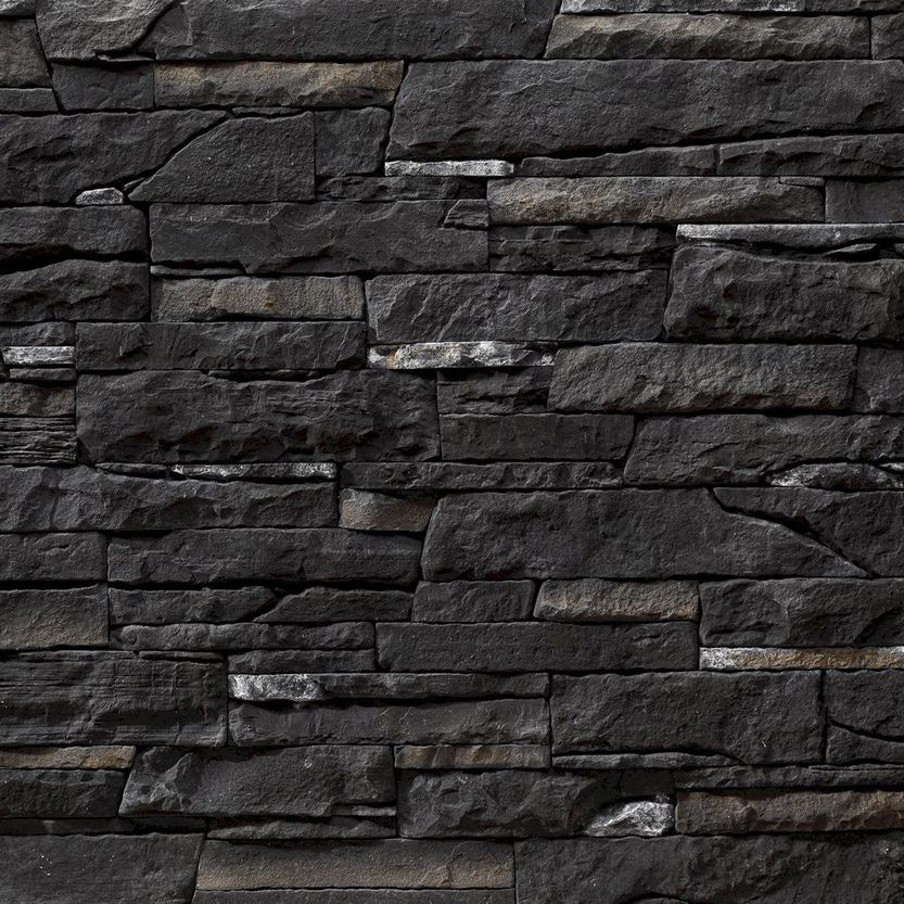 Inka Dark Rundle Black Slate Look Manufactured Stone Handmade Veneer