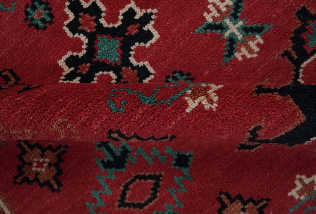 Maroon and Black Traditional Oriental Hand Knotted Custom Made wool Area Rug