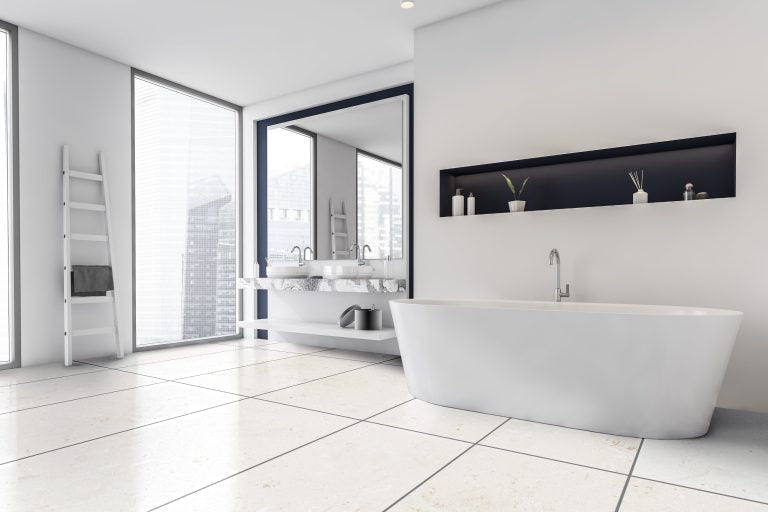 Mayra White Limestone Brushed Floor and Wall Tile 24"x48"x1/2" - Livfloors Collection