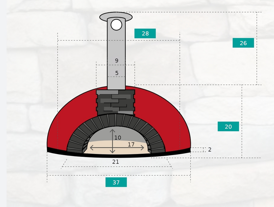 Portable Wood Fired Brick Pizza Oven - Tonío