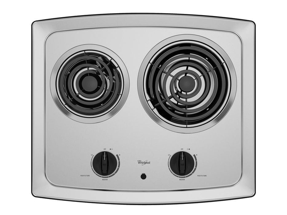 Whirlpool RCS2012RS 21-Inch Electric Cooktop With Stainless Steel Surface