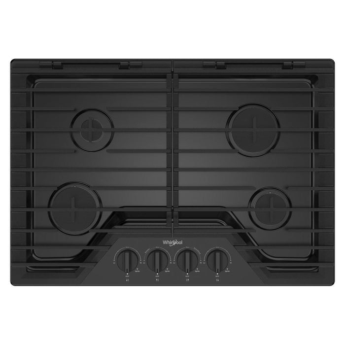 Whirlpool WCGK5030PB 30-Inch Gas Cooktop With Ez-2-Lift&#8482; Hinged Cast-Iron Grates