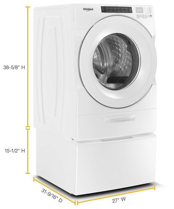 Whirlpool WFW5620HW 4.5 Cu. Ft. Closet-Depth Front Load Washer With Load & Go Dispenser