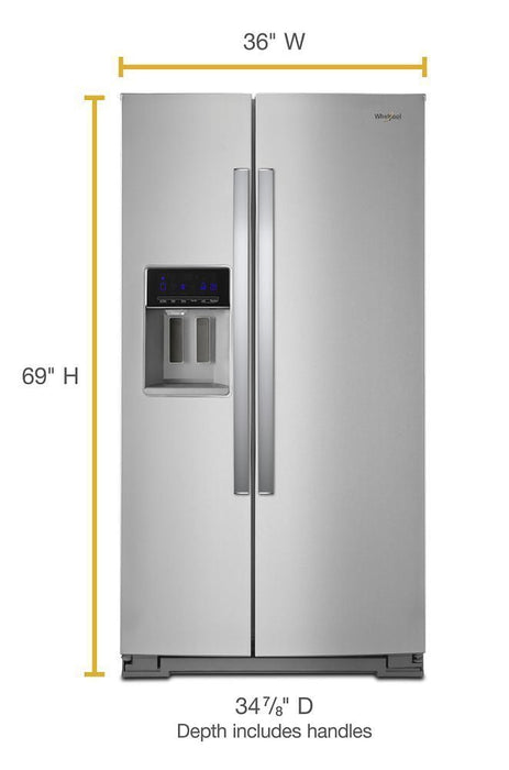 Whirlpool WRS588FIHZ 36-Inch Wide Side-By-Side Refrigerator - 28 Cu. Ft.