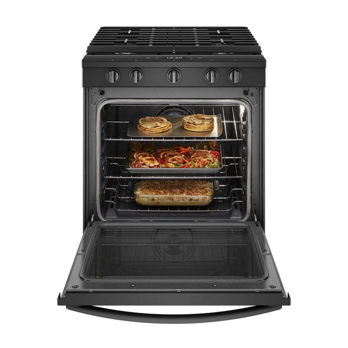 Whirlpool WEG750H0HB 5.8 Cu. Ft. Smart Slide-In Gas Range With Ez-2-Lift Hinged Cast-Iron Grates