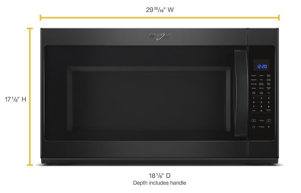 Whirlpool WMH53521HB 2.1 Cu. Ft. Over-The-Range Microwave With Steam Cooking