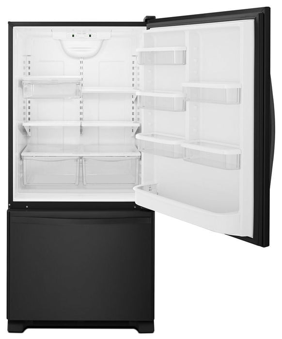 Whirlpool WRB329DMBB 30-Inches Wide Bottom-Freezer Refrigerator With Spillguard Glass Shelves - 18.7 Cu. Ft.