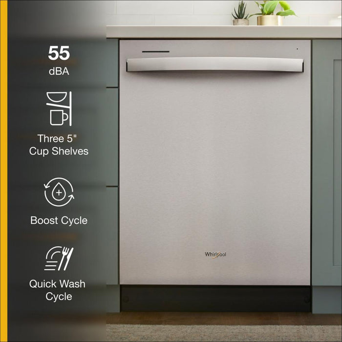 Whirlpool WDT540HAMZ 55 Dba Fingerprint Resistant Quiet Dishwasher With Boost Cycle