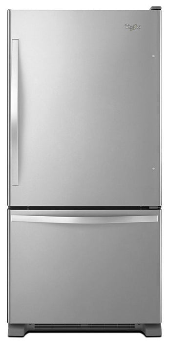 Whirlpool WRB329DMBM 30-Inches Wide Bottom-Freezer Refrigerator With Spillguard Glass Shelves - 18.7 Cu. Ft.