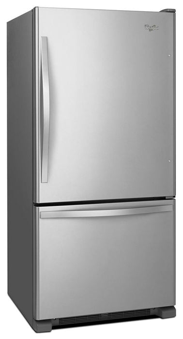 Whirlpool WRB322DMBM 33-Inches Wide Bottom-Freezer Refrigerator With Spillguard Glass Shelves - 22 Cu. Ft