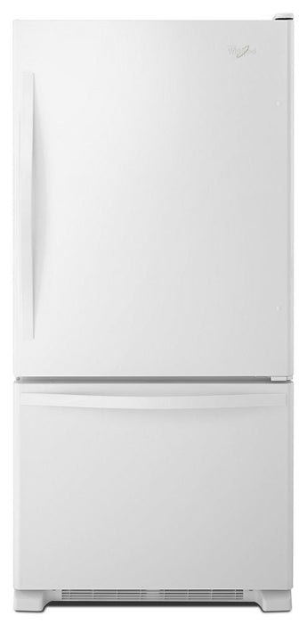 Whirlpool WRB322DMBW 33-Inches Wide Bottom-Freezer Refrigerator With Spillguard Glass Shelves - 22 Cu. Ft