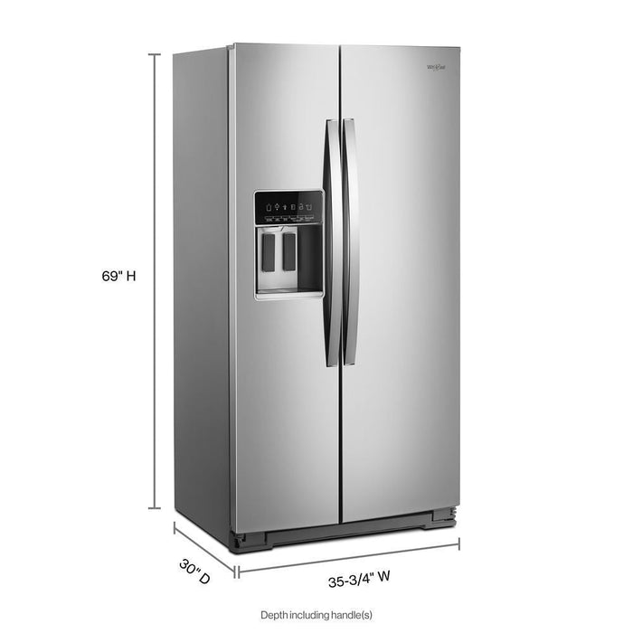 Whirlpool WRS970CIHZ 36-Inch Wide Side-By-Side Counter Depth Refrigerator - 20 Cu. Ft.