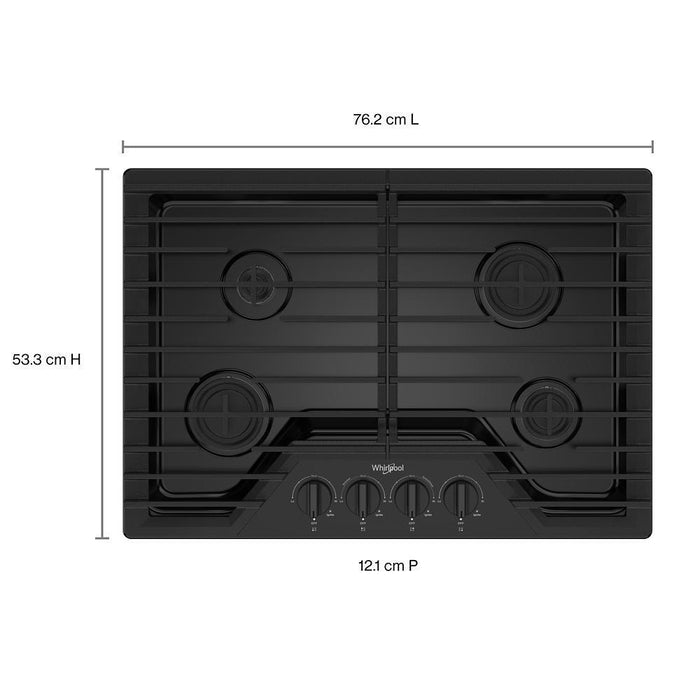 Whirlpool WCGK3030PB 30-Inch Gas Cooktop With Speedheat&#8482; Burners