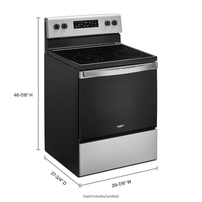 Whirlpool WFE505W0JS 5.3 Cu. Ft. Whirlpool® Electric Range With Frozen Bake Technology.