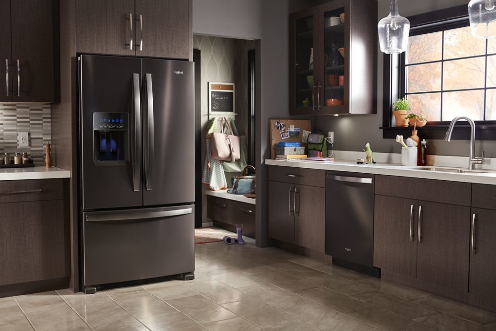 Whirlpool WRF555SDHV 36-Inch Wide French Door Refrigerator In Fingerprint-Resistant Black Stainless Steel - 25 Cu. Ft.