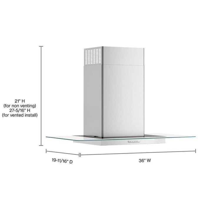 Whirlpool WVW91336KS 36" 400 Cfm Range Hood With Led Task Lighting