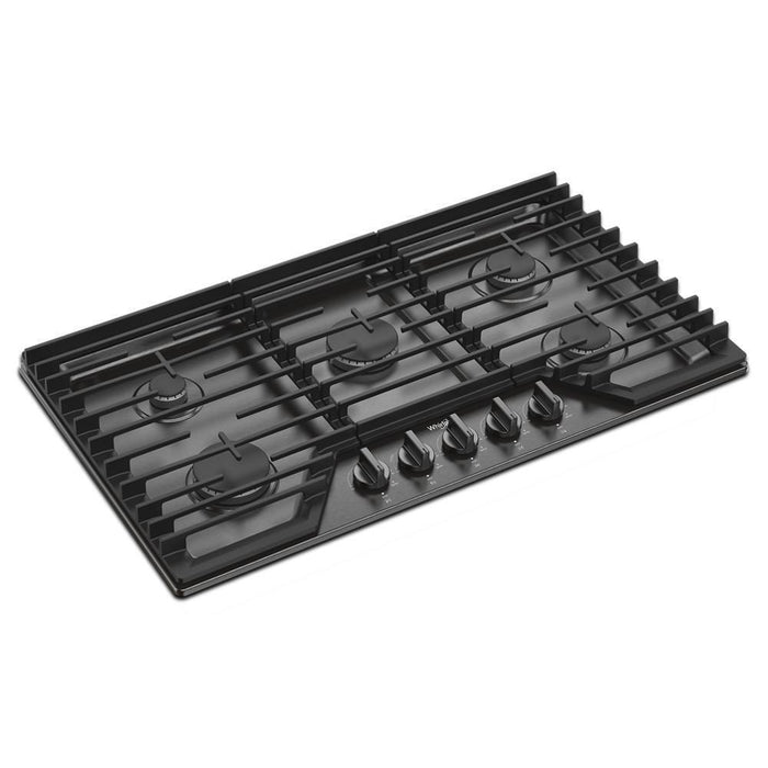 Whirlpool WCGK5036PV 36-Inch Gas Cooktop With Ez-2-Lift&#8482; Hinged Cast-Iron Grates