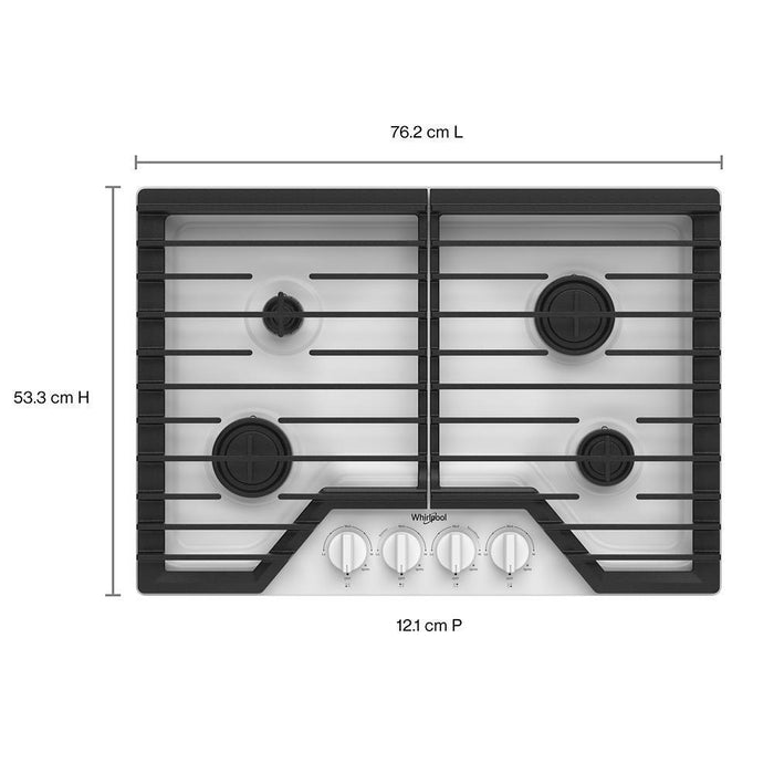 Whirlpool WCGK3030PW 30-Inch Gas Cooktop With Speedheat&#8482; Burners