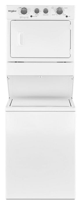 Whirlpool WETLV27HW 3.5 Cu.Ft Long Vent Electric Stacked Laundry Center 9 Wash Cycles And Autodry