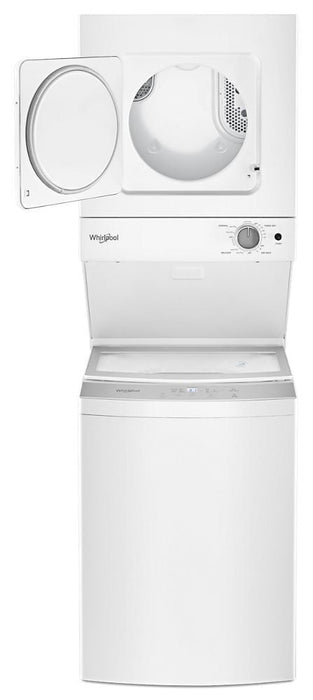 Whirlpool WET4124HW 1.6 Cu.Ft, 120V/20A Electric Stacked Laundry Center With 6 Wash Cycles And Wrinkle Shield