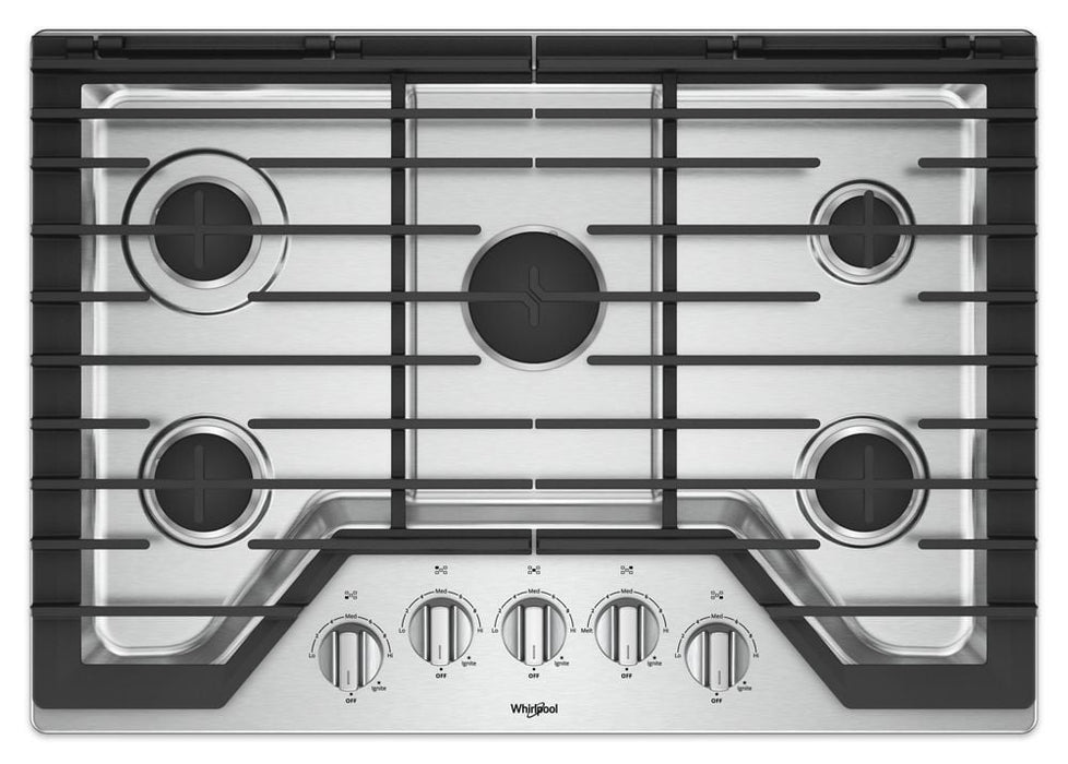 Whirlpool WCG77US0HS 30-Inch Gas Cooktop With Ez-2-Lift Hinged Cast-Iron Grates