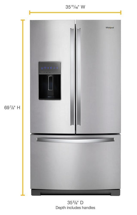 Whirlpool WRF767SDHZ 36-Inch Wide French Door Refrigerator - 27 Cu. Ft.