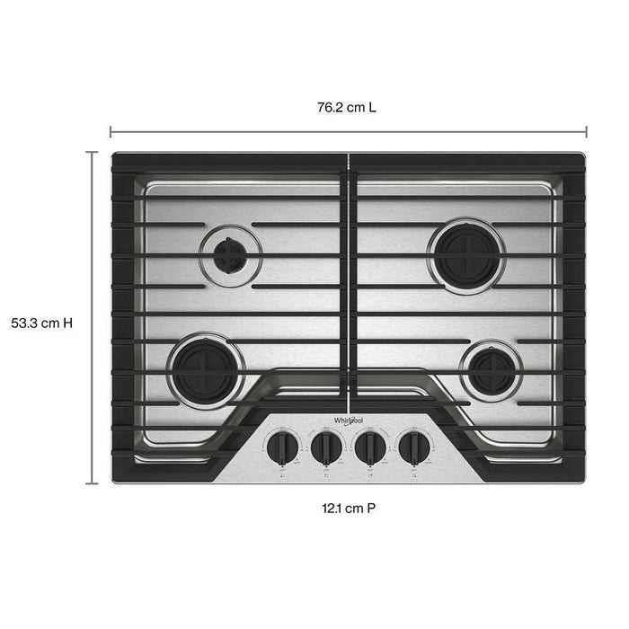 Whirlpool WCGK3030PS 30-Inch Gas Cooktop With Speedheat&#8482; Burners