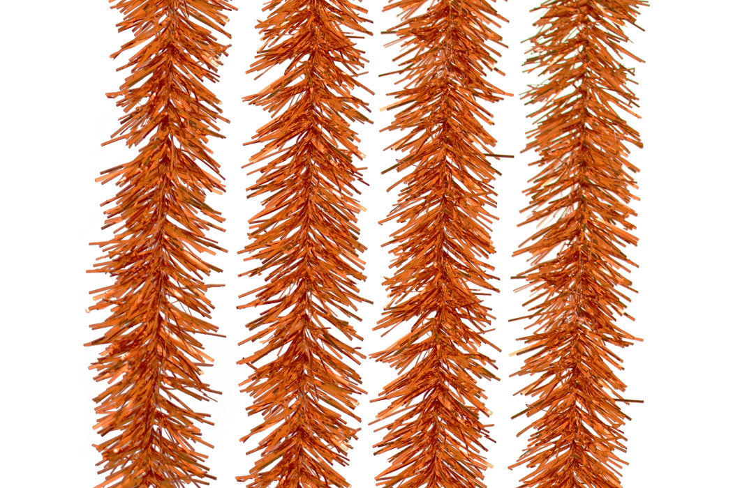 Metallic Orange Tinsel Garland