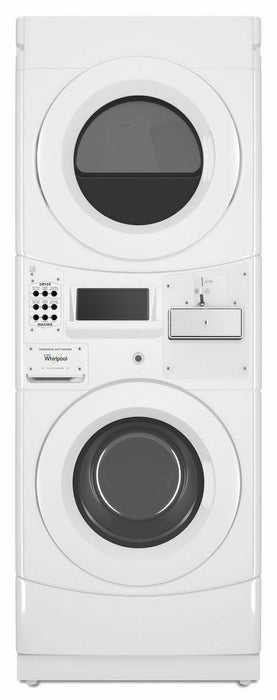 Whirlpool CET9000GQ Commercial Electric Stack Washer/Dryer, Coin Equipped White