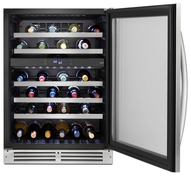 Whirlpool WUW55X24HS 24-Inch Wide Undercounter Wine Center With 46-Bottle Wine Storage