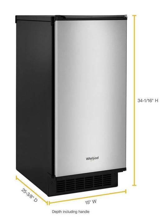 Whirlpool WUI75X15HZ 15-Inch Icemaker With Clear Ice Technology