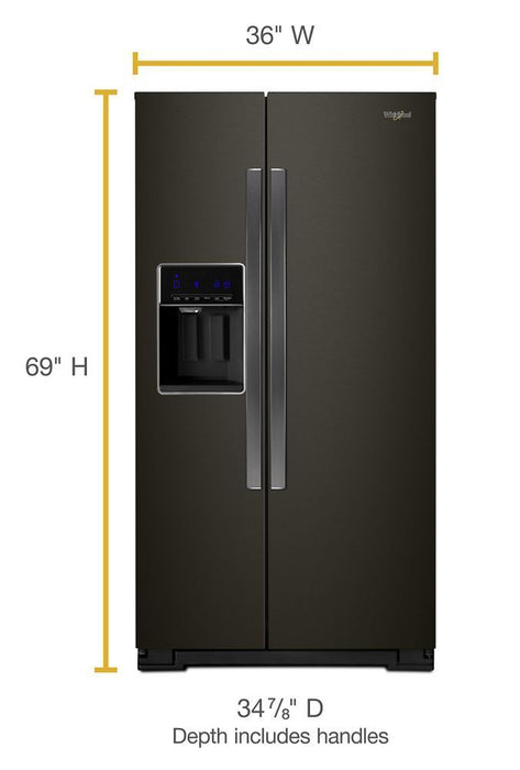 Whirlpool WRS588FIHV 36-Inch Wide Side-By-Side Refrigerator - 28 Cu. Ft.