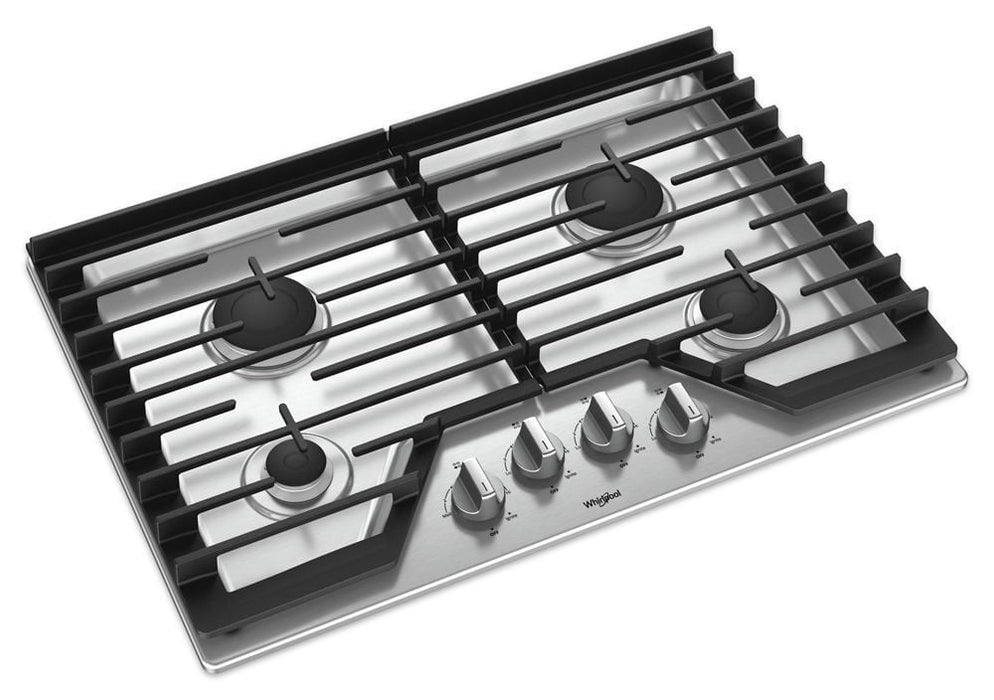 Whirlpool WCG55US0HS 30-Inch Gas Cooktop With Ez-2-Lift Hinged Cast-Iron Grates